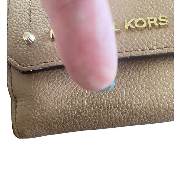 Michael Kors Women’s Wallet Tri Fold Tan Leather - Picture 7 of 9